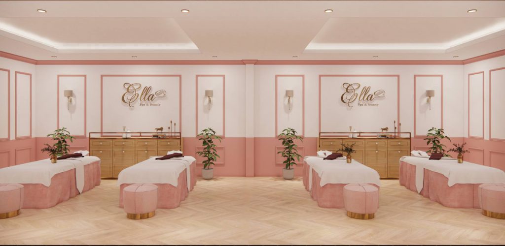 Thiết kế nội thất Spa Ella Cà Mau màu hồng cá tính - Thiết kế Thi Công Nội Thất Shop, Showroom, Căn Hộ
