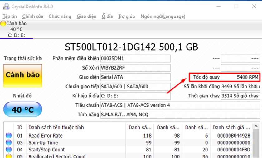 Kiểm Tra Ổ Cứng SSD Laptop Bằng Phần Mềm CrystalDiskThông tin