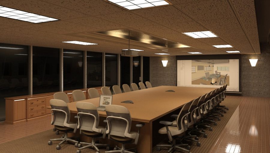 Thiết kế văn phòng đẹp với nội thất phòng họp chủ yếu sử dụng gỗ tự nhiên
