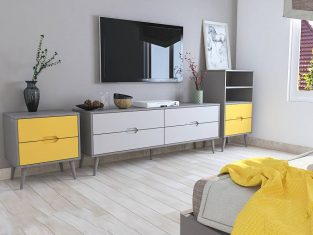 mẫu kệ tivi gỗ công nghiệp đẹp với tông màu trẻ trung