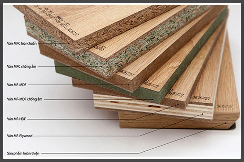 các loại gỗ công nghiệp thường dùng làm kệ tivi