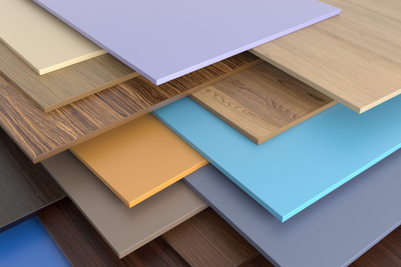 Ván gỗ nhựa công nghiệp với nhiều màu sắc khác nhau